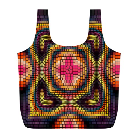 Kaleidoscope Art Pattern Ornament Full Print Recycle Bag (L) from ArtsNow.com Front