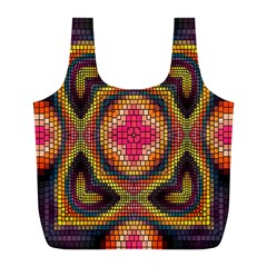 Kaleidoscope Art Pattern Ornament Full Print Recycle Bag (L) from ArtsNow.com Front