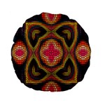 Kaleidoscope Art Pattern Ornament Standard 15  Premium Flano Round Cushions