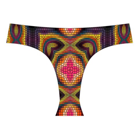 Kaleidoscope Art Pattern Ornament Cross Back Hipster Bikini Set from ArtsNow.com Front Under