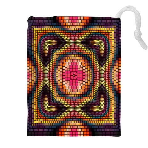 Kaleidoscope Art Pattern Ornament Drawstring Pouch (5XL) from ArtsNow.com Front