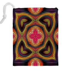Kaleidoscope Art Pattern Ornament Drawstring Pouch (5XL) from ArtsNow.com Back