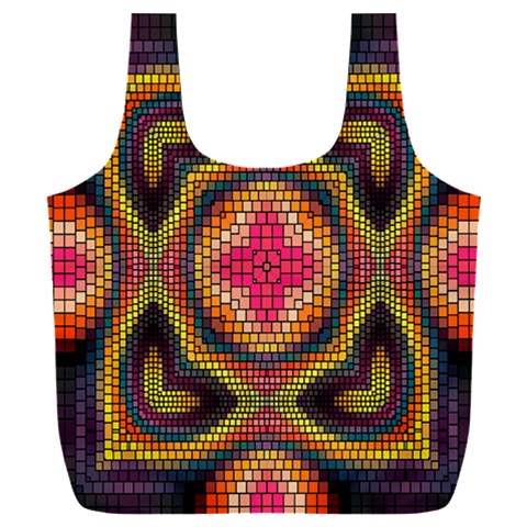 Kaleidoscope Art Pattern Ornament Full Print Recycle Bag (XXL) from ArtsNow.com Back