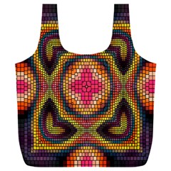 Kaleidoscope Art Pattern Ornament Full Print Recycle Bag (XXL) from ArtsNow.com Back