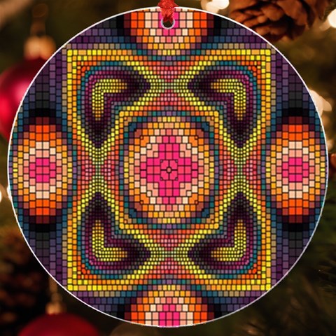 Kaleidoscope Art Pattern Ornament UV Print Acrylic Ornament Round from ArtsNow.com Front
