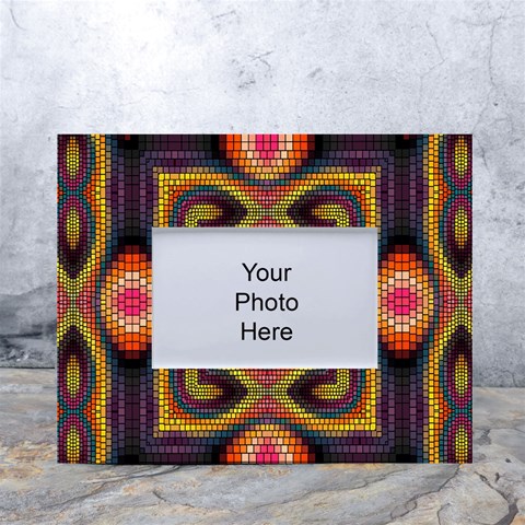 Kaleidoscope Art Pattern Ornament White Tabletop Photo Frame 4 x6  from ArtsNow.com Front