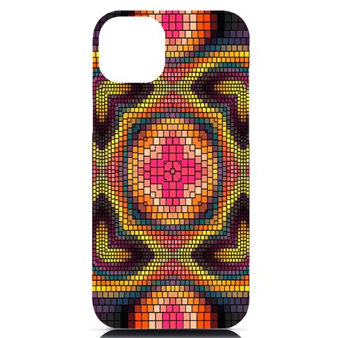 Kaleidoscope Art Pattern Ornament iPhone 14 Plus Black UV Print Case from ArtsNow.com Front