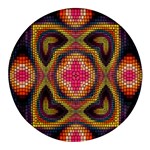 Kaleidoscope Art Pattern Ornament Round Glass Fridge Magnet (4 pack)