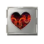 Colorful Prismatic Chromatic Mega Link Heart Italian Charm (18mm)