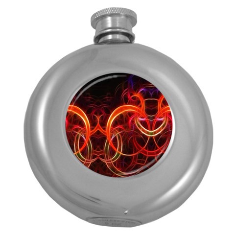 Abstract Seamless Pattern Round Hip Flask (5 oz) from ArtsNow.com Front