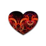 Colorful Prismatic Chromatic Rubber Heart Coaster (4 pack)