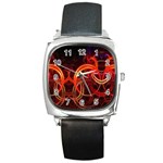 Construction Background Geometric Square Metal Watch