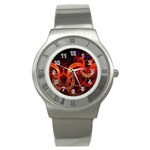 Construction Background Geometric Stainless Steel Watch