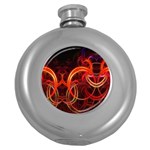 Construction Background Geometric Round Hip Flask (5 oz)