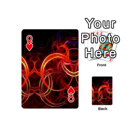 Queen Abstract Seamless Pattern Playing Cards 54 Designs (Mini) from ArtsNow.com Front - HeartQ