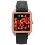Colorful Prismatic Chromatic Rose Gold Leather Watch 
