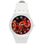 Construction Background Geometric Round Plastic Sport Watch (M)