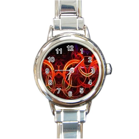 Background Fractal Abstract Round Italian Charm Watch from ArtsNow.com Front