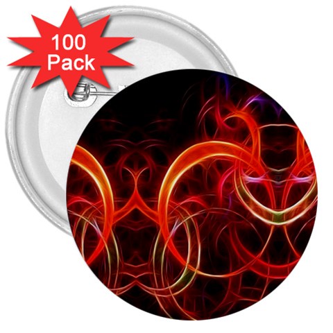Background Fractal Abstract 3  Buttons (100 pack)  from ArtsNow.com Front