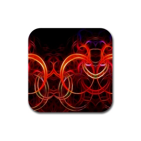 Background Fractal Abstract Rubber Square Coaster (4 pack) from ArtsNow.com Front