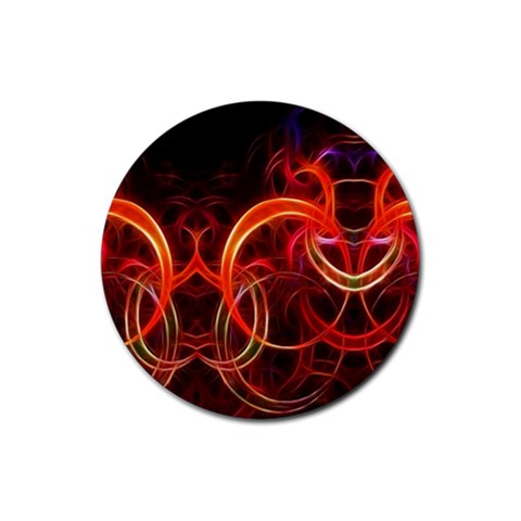 Background Fractal Abstract Rubber Round Coaster (4 pack) from ArtsNow.com Front
