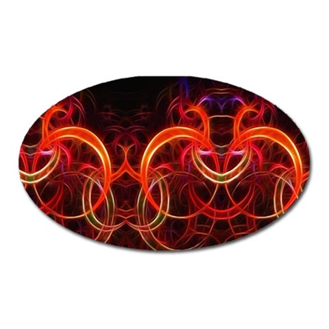 Background Fractal Abstract Oval Magnet from ArtsNow.com Front