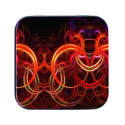 Abstract Seamless Pattern Square Metal Box (Black) from ArtsNow.com Front