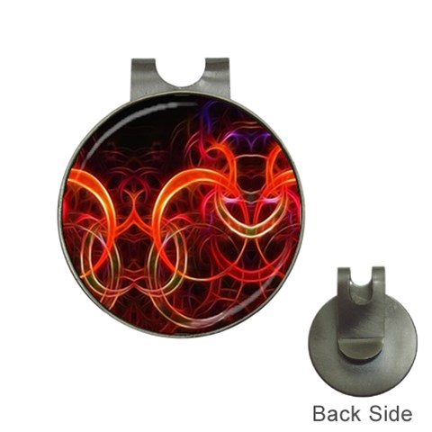 Background Fractal Abstract Hat Clips with Golf Markers from ArtsNow.com Front