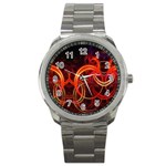 Background Fractal Abstract Sport Metal Watch
