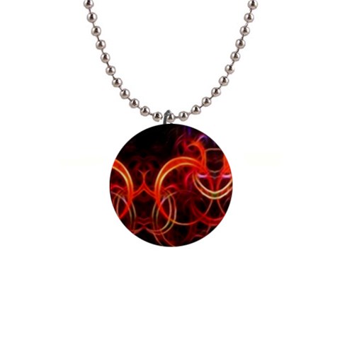 Background Fractal Abstract 1  Button Necklace from ArtsNow.com Front