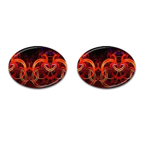 Background Fractal Abstract Cufflinks (Oval) from ArtsNow.com Front(Pair)