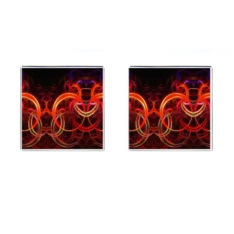 Background Fractal Abstract Cufflinks (Square) from ArtsNow.com Front(Pair)
