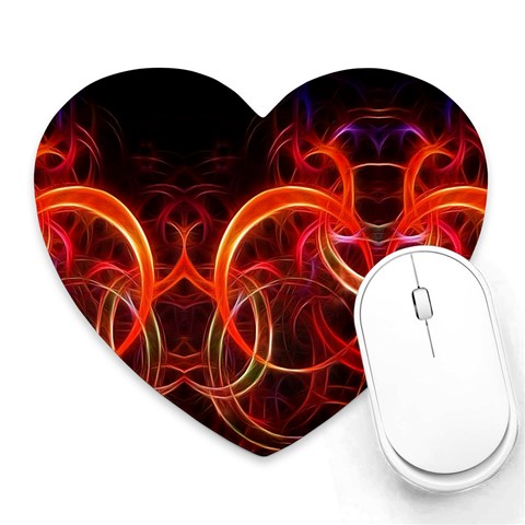 Background Fractal Abstract Heart Mousepad from ArtsNow.com Front