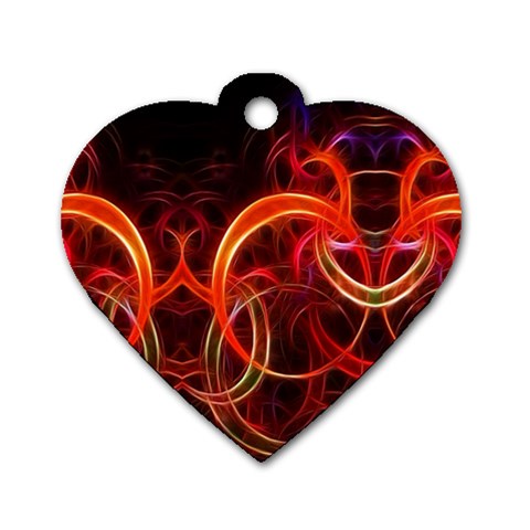 Background Fractal Abstract Dog Tag Heart (One Side) from ArtsNow.com Front