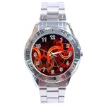 Background Fractal Abstract Stainless Steel Analogue Watch