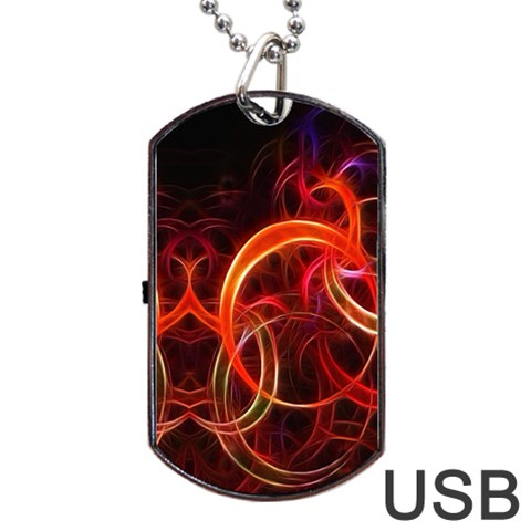 Background Fractal Abstract Dog Tag USB Flash (One Side) from ArtsNow.com Front