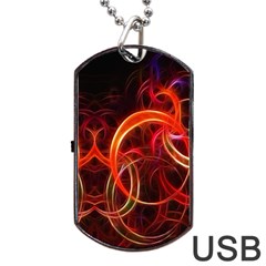 Background Fractal Abstract Dog Tag USB Flash (Two Sides) from ArtsNow.com Back