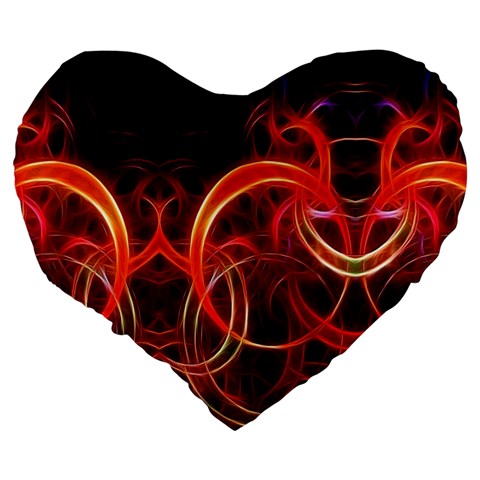 Background Fractal Abstract Large 19  Premium Heart Shape Cushions from ArtsNow.com Back