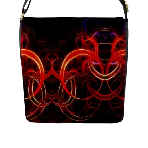 Background Fractal Abstract Flap Closure Messenger Bag (L) from ArtsNow.com Front