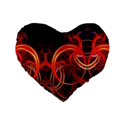 Background Fractal Abstract Standard 16  Premium Flano Heart Shape Cushions from ArtsNow.com Front