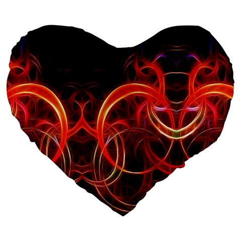 Background Fractal Abstract Large 19  Premium Flano Heart Shape Cushions from ArtsNow.com Front
