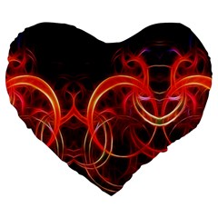 Background Fractal Abstract Large 19  Premium Flano Heart Shape Cushions from ArtsNow.com Front