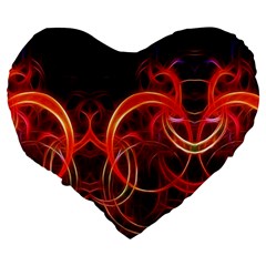 Background Fractal Abstract Large 19  Premium Flano Heart Shape Cushions from ArtsNow.com Back