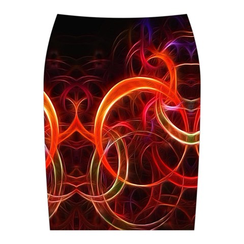 Background Fractal Abstract Midi Wrap Pencil Skirt from ArtsNow.com Back