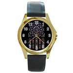 Rosette Cathedral Round Gold Metal Watch