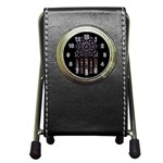 Rosette Cathedral Pen Holder Desk Clock