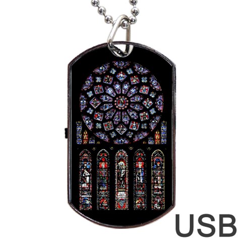 Rosette Cathedral Dog Tag USB Flash (Two Sides) from ArtsNow.com Front