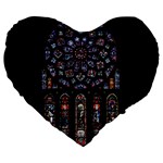 Rosette Cathedral Large 19  Premium Flano Heart Shape Cushions