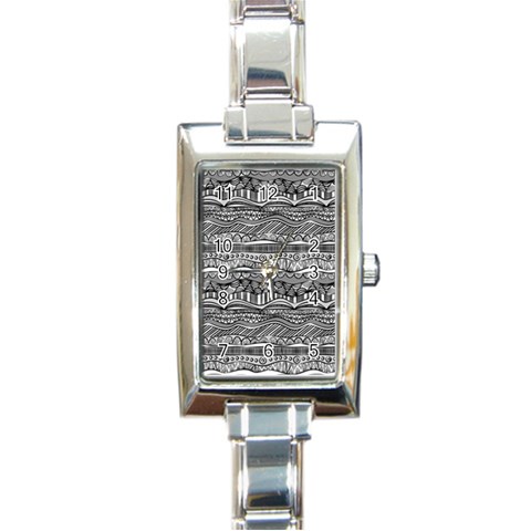 Ethno Seamless Pattern Rectangle Italian Charm Watch from ArtsNow.com Front