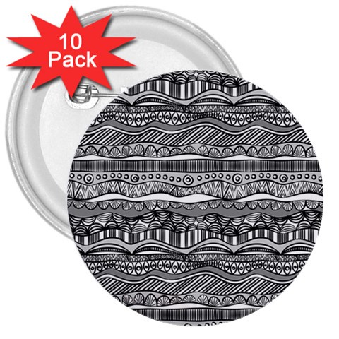Ethno Seamless Pattern 3  Buttons (10 pack)  from ArtsNow.com Front